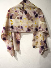Load image into Gallery viewer, 100% Merino Wool Ecoprint Scarf, Natural Dye