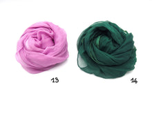 Carica l'immagine nel visualizzatore di Gallery, Sciarpa media 100% Seta, 21 colori, Tintura Naturale