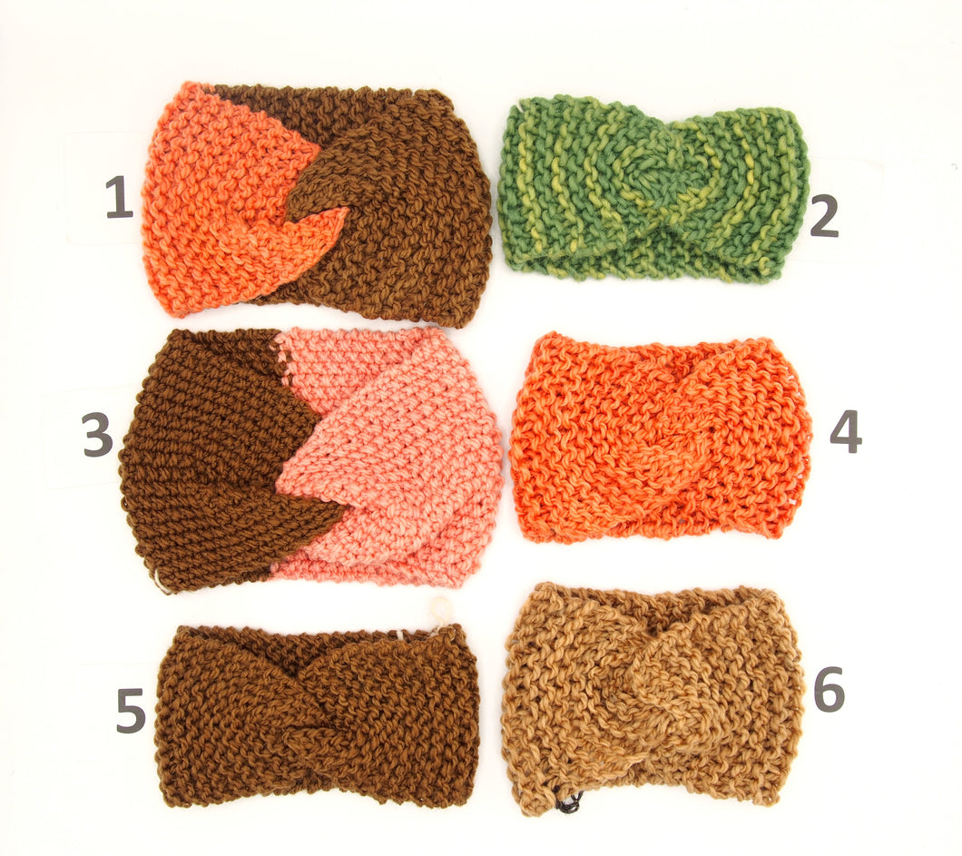 Ohrenschutzband aus 100 % Merinowolle, 25 Varianten, natürlich gefärbt