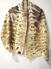 Load image into Gallery viewer, 100% Merino Wool Ecoprint Scarf, Natural Dye
