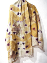 Load image into Gallery viewer, Large Stole Ecoprint 100% Fresh Wool, Natural Dye
