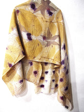 Load image into Gallery viewer, Large Stole Ecoprint 100% Fresh Wool, Natural Dye
