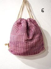 Lade das Bild in den Galerie-Viewer, Zainetto a sacca in Tessuto, 6 Colori, Tintura Naturale
