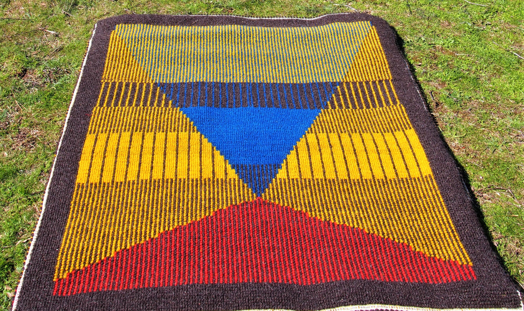 Pibiones Teppich aus sardischer Wolle und Baumwolle, handgefertigt, natürlich gefärbt