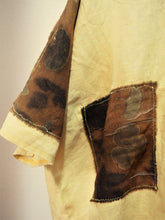 Load image into Gallery viewer, 100% Linen Kimono with Ecoprint, Unique Piece, Natural Dye
