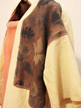 Load image into Gallery viewer, 100% Linen Kimono with Ecoprint, Unique Piece, Natural Dye
