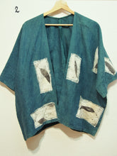 Carica l&#39;immagine nel visualizzatore di Gallery, Kimono 100% Lino con Ecoprint, Tintura Naturale
